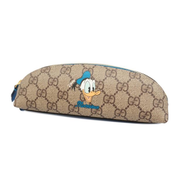 1240001039606 1 Gucci Pencil Case GG Supreme Brown Blue