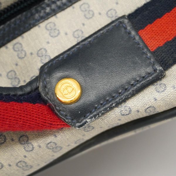 1240001039607 12 Gucci Boston Bag Micro GG Navy Gold Hardware