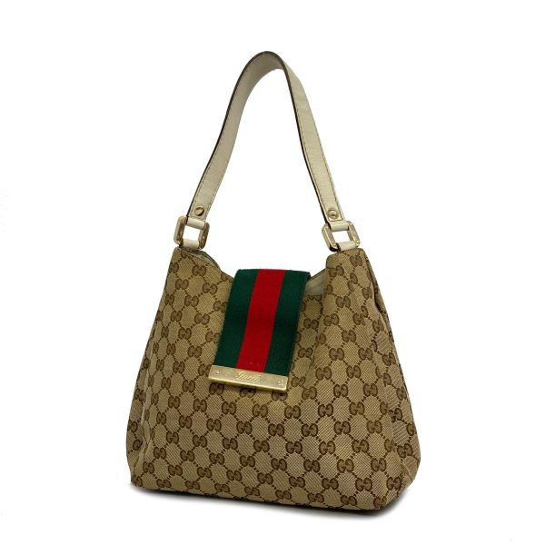 1240001039610 1 Gucci Shoulder Bag GG Canvas Sherry Line Brown