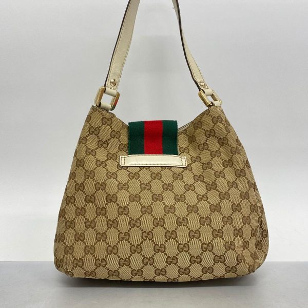 1240001039610 14 Gucci Shoulder Bag GG Canvas Sherry Line Brown