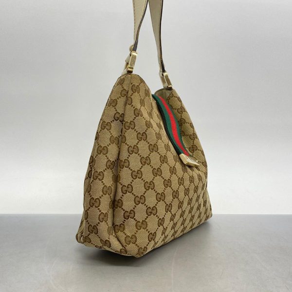 1240001039610 2 Gucci Shoulder Bag GG Canvas Sherry Line Brown