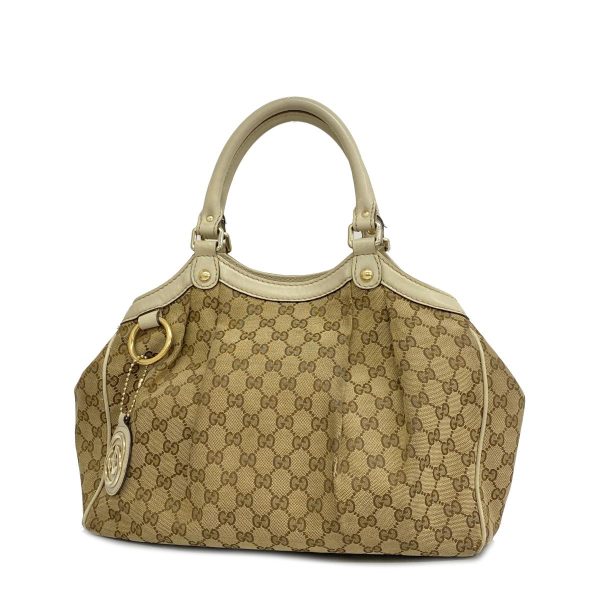 1240001039612 1 Gucci Tote Bag GG Canvas Brown Gold Hardware