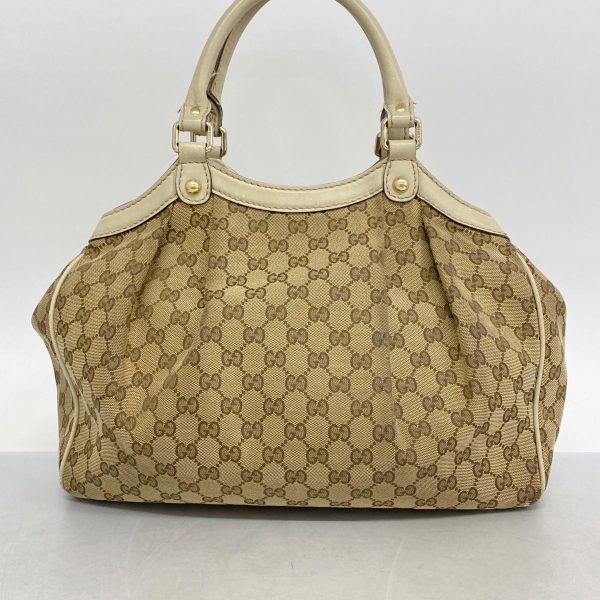 1240001039612 15 Gucci Tote Bag GG Canvas Brown Gold Hardware