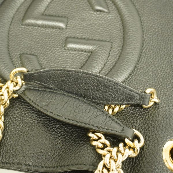 1240001039620 10 Gucci Shoulder Bag Soho Black Gold Hardware