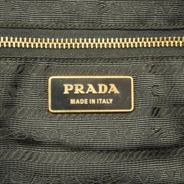 1240001039648 5 1 Prada Handbag Nylon Leather Black Gold Hardware