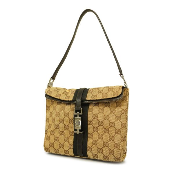 1240001039658 1 Gucci Handbag GG Canvas Jackie Brown Black