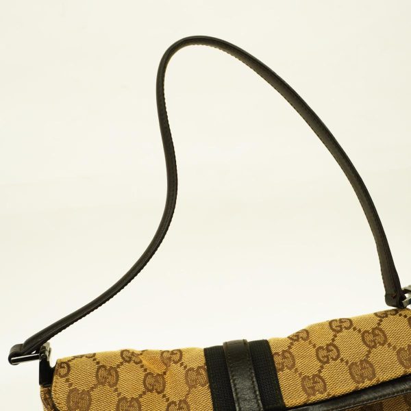 1240001039658 14 Gucci Handbag GG Canvas Jackie Brown Black