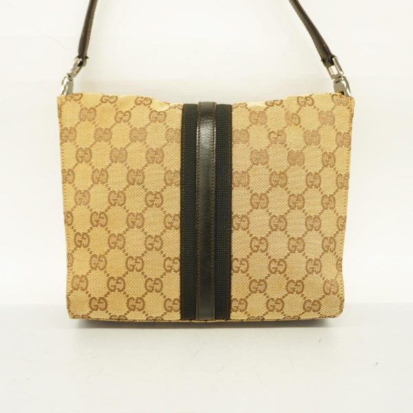 1240001039658 15 Gucci Handbag GG Canvas Jackie Brown Black