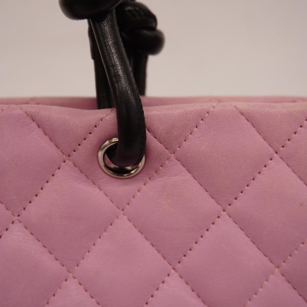 1240001039668 12 Chanel Cambon Lambskin Tote Bag Pink