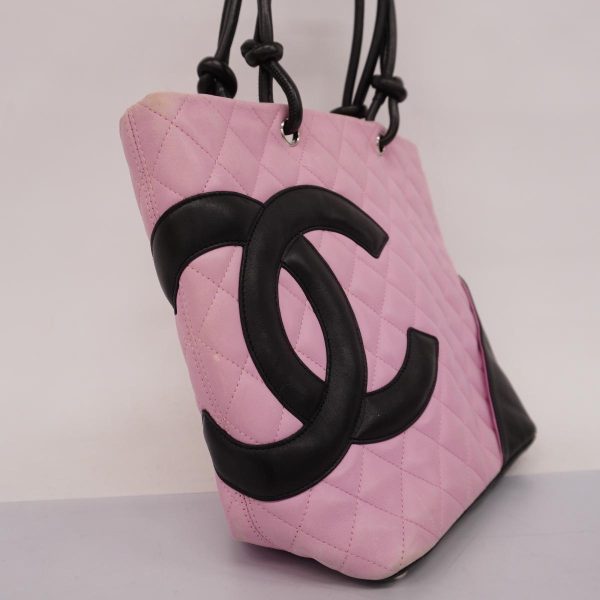 1240001039668 2 Chanel Cambon Lambskin Tote Bag Pink