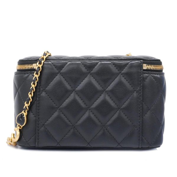 1240001039677 10 Chanel Vanity Bag Matelasse Chain Shoulder Black