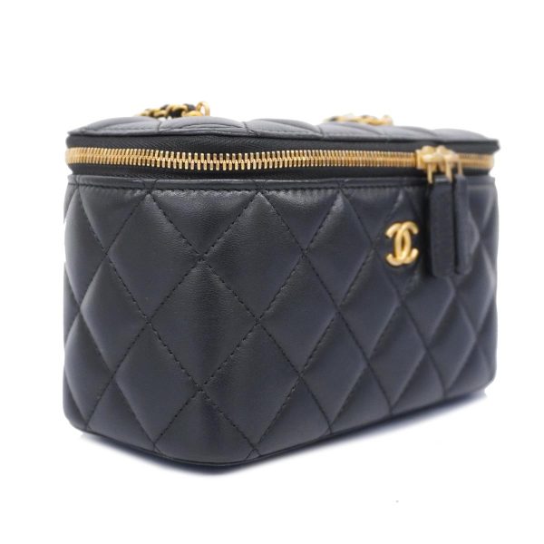 1240001039677 2 Chanel Vanity Bag Matelasse Chain Shoulder Black