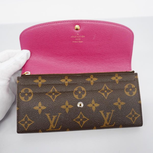 1240001039809 15 Louis Vuitton Wallet Emily Flower Charm Brown Pink