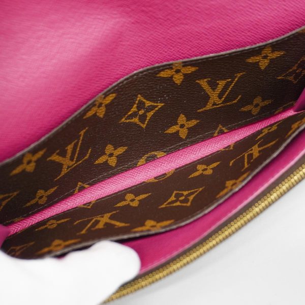 1240001039809 3 Louis Vuitton Wallet Emily Flower Charm Brown Pink