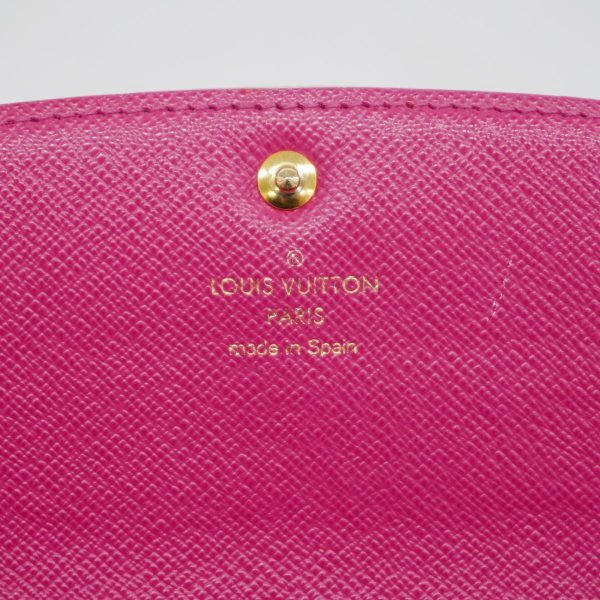 1240001039809 4 Louis Vuitton Wallet Emily Flower Charm Brown Pink