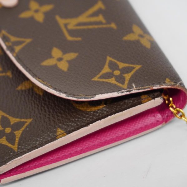 1240001039809 5 Louis Vuitton Wallet Emily Flower Charm Brown Pink