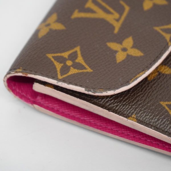 1240001039809 7 Louis Vuitton Wallet Emily Flower Charm Brown Pink