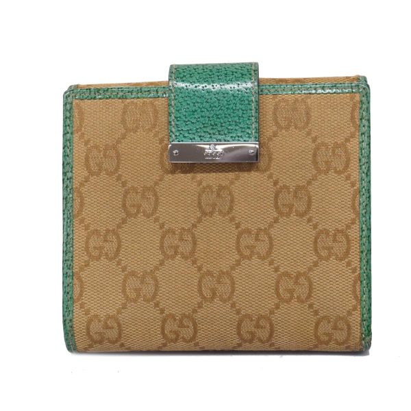 1240001039886 1 Gucci Wallet GG Canvas Beige Emerald Green