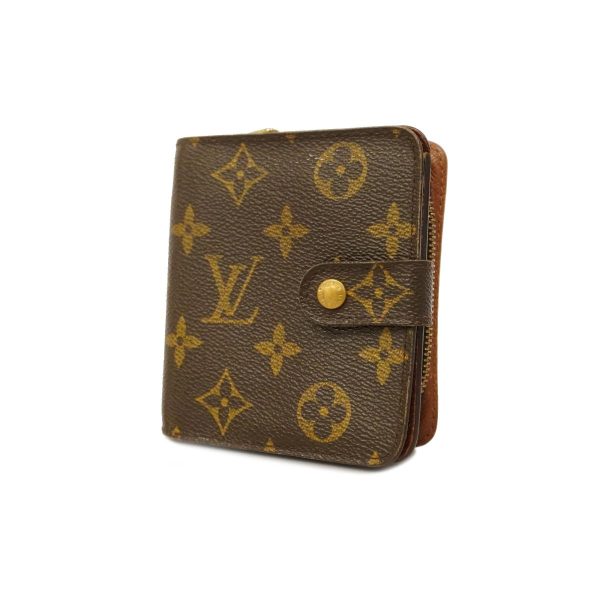 1240001039897 1 Louis Vuitton Wallet Monogram Compact Zip Brown