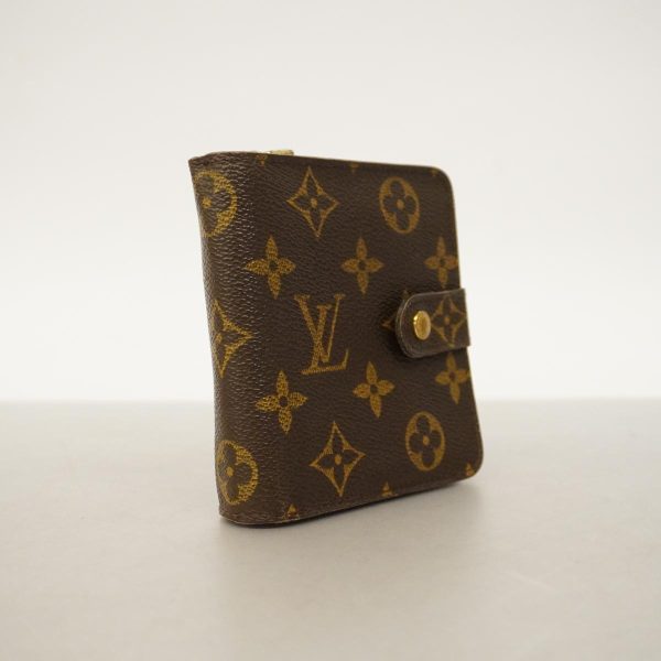 1240001039897 2 Louis Vuitton Wallet Monogram Compact Zip Brown