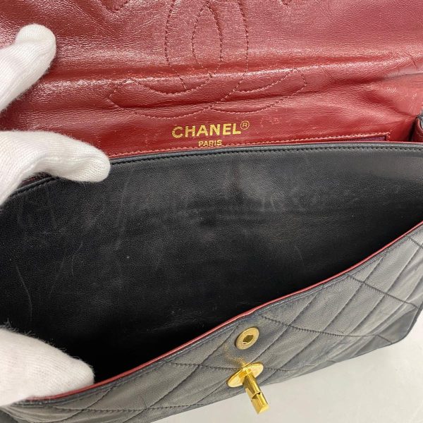 1240001039920 12 Chanel Shoulder Matelasse W Flap W Chain Black