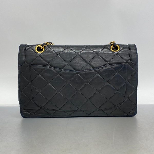 1240001039920 17 Chanel Shoulder Matelasse W Flap W Chain Black