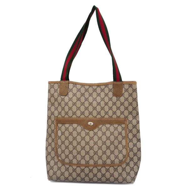 1240001039975 1 Gucci Tote Bag GG Supreme Sherry Line Brown