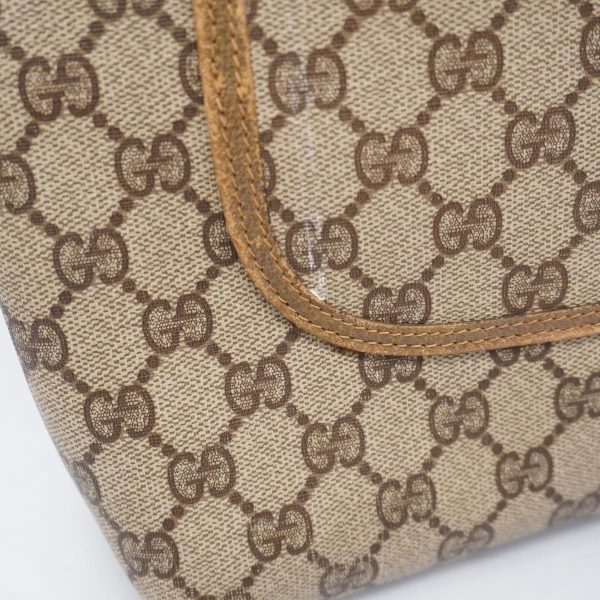 1240001039975 11 Gucci Tote Bag GG Supreme Sherry Line Brown