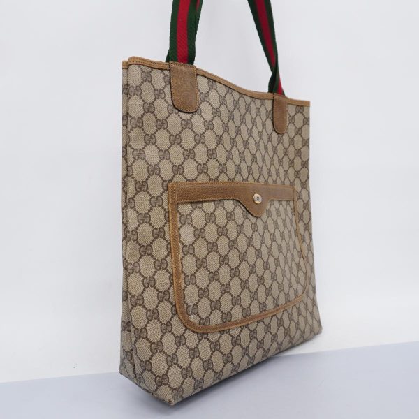 1240001039975 2 Gucci Tote Bag GG Supreme Sherry Line Brown