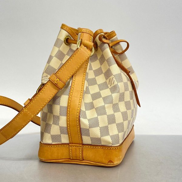 1240001039979 2 Louis Vuitton Shoulder Damier Azur Noe BB White