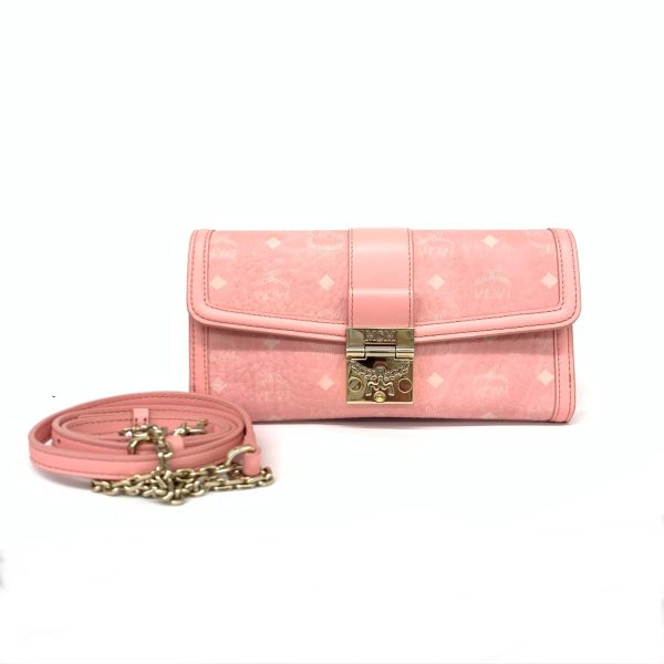 1240001071704 1 MCM Visetos Chain Wallet Pink