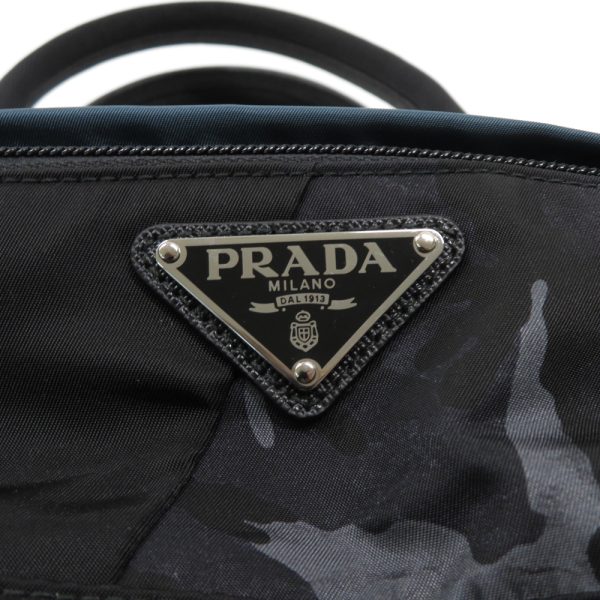 1240001945526 7 Prada Tessuto 2 Way Tote Bag Camouflage Pattern Black