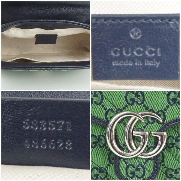 1240002032982 5 Gucci Mini Top Handle GG Pattern Canvas Leather Bag Green