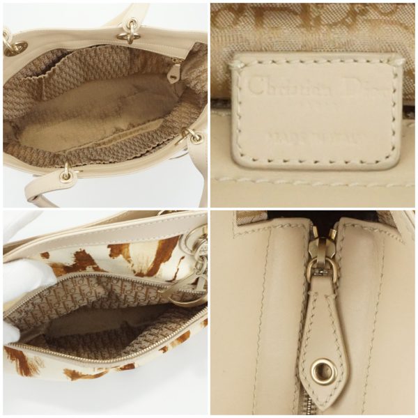 1240002035546 5 Dior Leapord Pattern Tote Bag Beige Brown