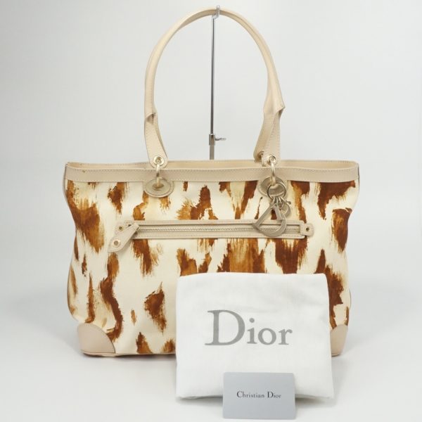 1240002035546 7 Dior Leapord Pattern Tote Bag Beige Brown