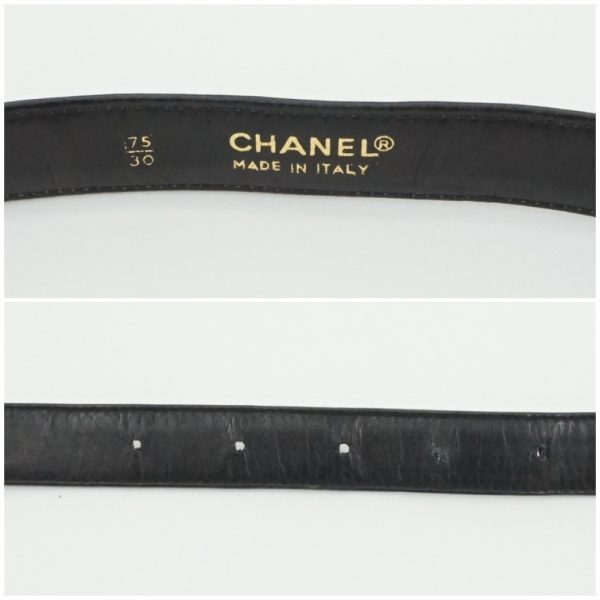 1240002036690 6 CHANEL Waist Pouch Black Leather Coco Mark