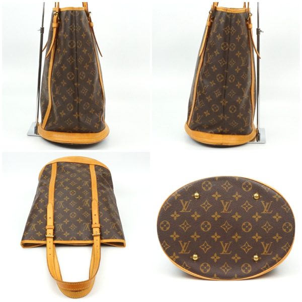 1240002040988 3 Louis Vuitton Bucket GM Monogram Canvas Shoulder Bag Brown