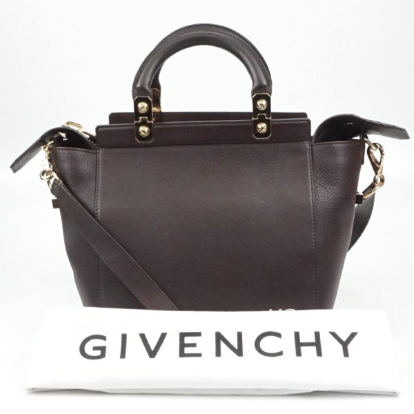 1240002043203 10 1 Givenchy 2WAY Shoulder Bag in Dark Brown Used