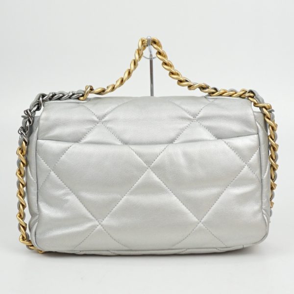 1240002048368 2 CHANEL 19 Chain Shoulder Bag Lambskin Silver Gold