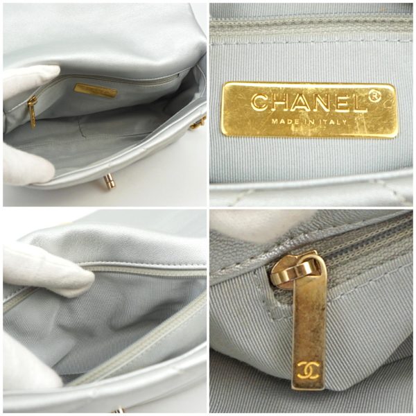 1240002048368 5 CHANEL 19 Chain Shoulder Bag Lambskin Silver Gold