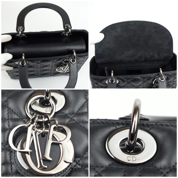 1240002049273 6 Christian Dior Lady Dior Medium Handbag Black