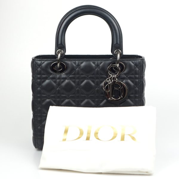 1240002049273 9 Christian Dior Lady Dior Medium Handbag Black