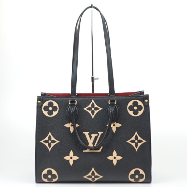 1240002049726 1 1 Louis Vuitton On the Go MM Tote Bag Black Beige