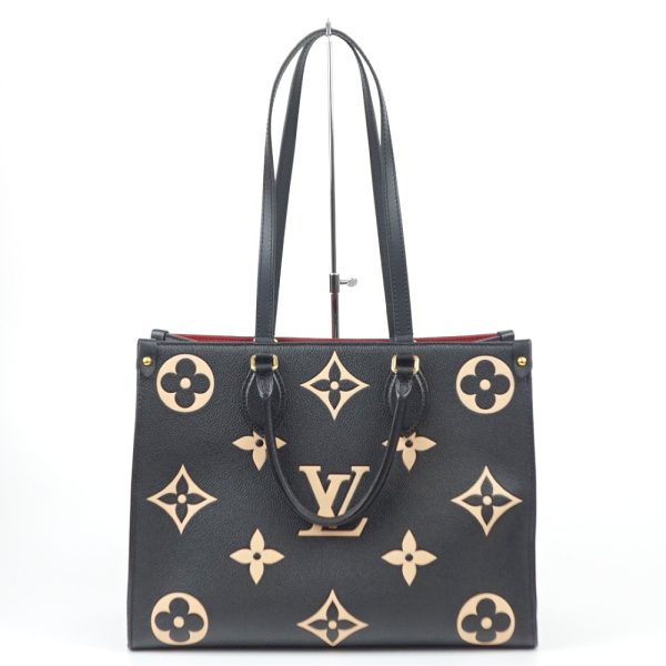 1240002049726 2 1 Louis Vuitton On the Go MM Tote Bag Black Beige