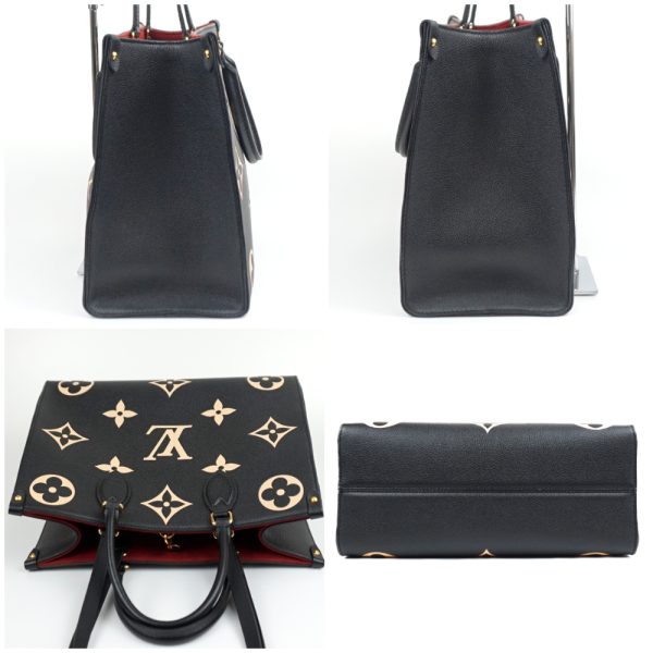 1240002049726 3 Louis Vuitton On the Go MM Tote Bag Black Beige