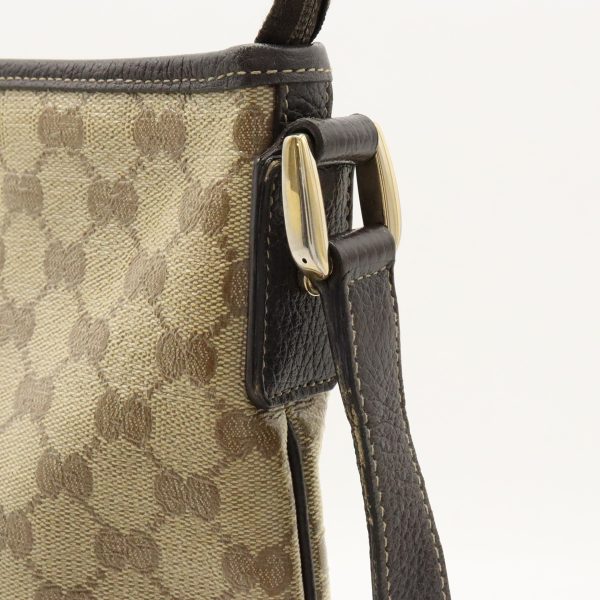 12400203 8 Gucci Abbey GG Crystal Shoulder Bag Coated Canvas Beige Dark Brown