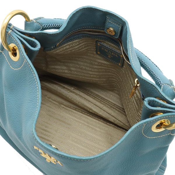 12400268 4 Prada Semi Shoulder Handbag Light Blue Gold