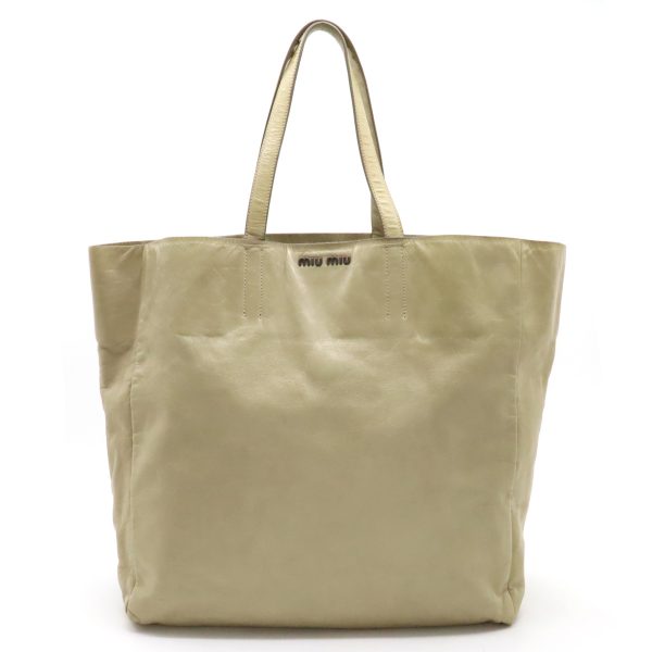 12400271 1 Miu Miu Tote Bag Leather Beige