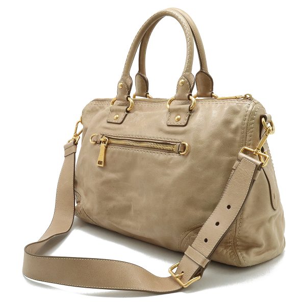 12400323 2 Prada Mini Boston Bag Leather Beige