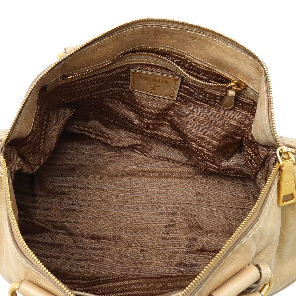 12400323 5 Prada Mini Boston Bag Leather Beige